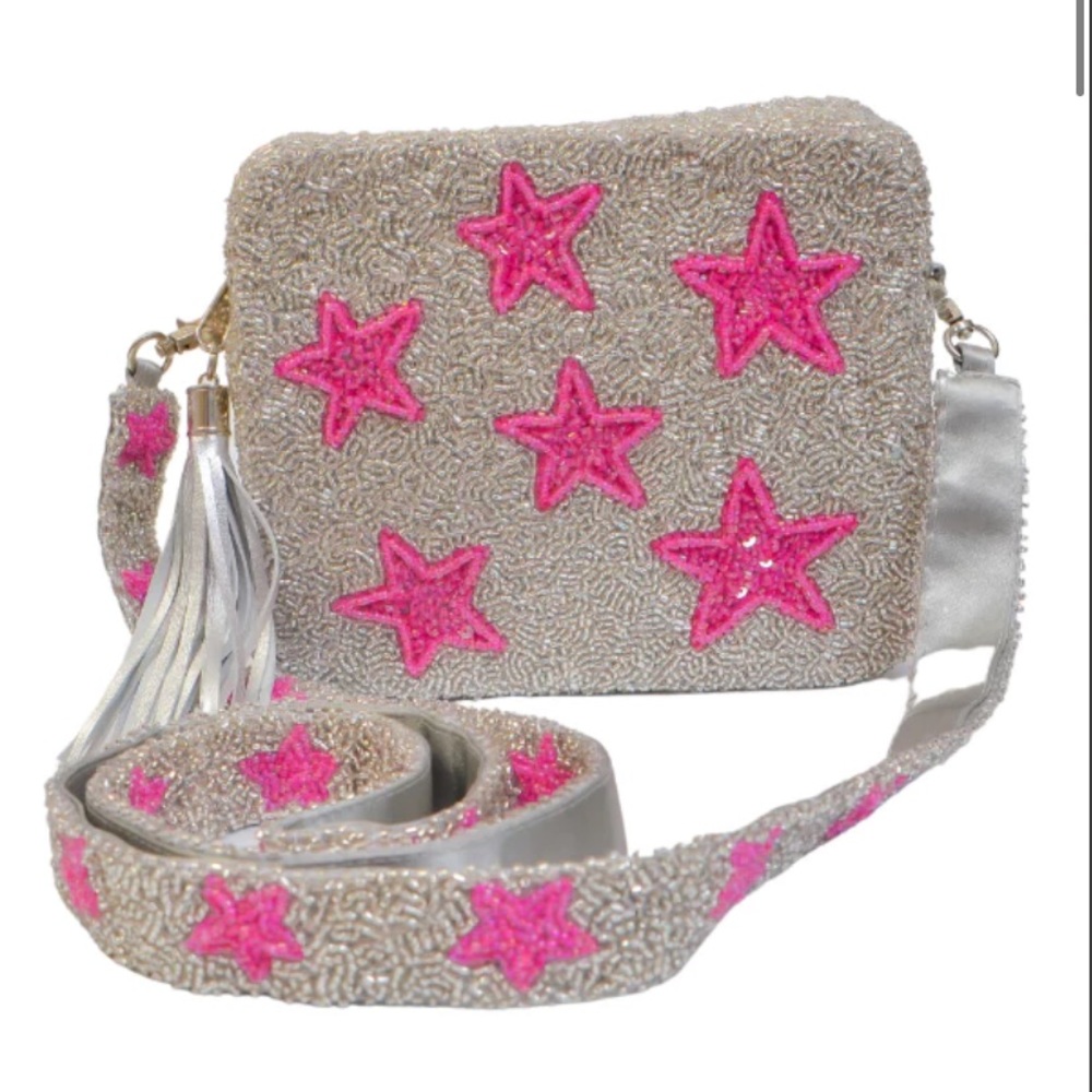 Pink beaded star bag, perfect condition. Worn twice